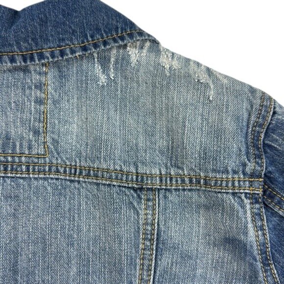 Mudd Blue Denim Jacket Distressed Women's Size M - Picture 8 of 9